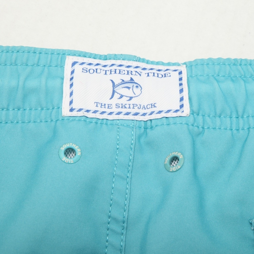 Southern Tide Bathing Suit Swim Trunks Mens Medium Blue White Striped  Lined - Picture 3 of 10